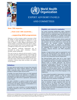 expert advisory panels and committees