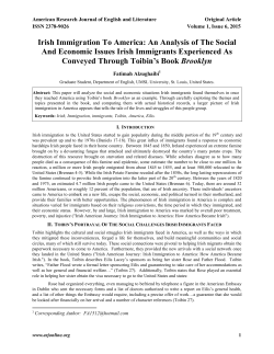 Irish Immigration To America: An Analysis of The Social