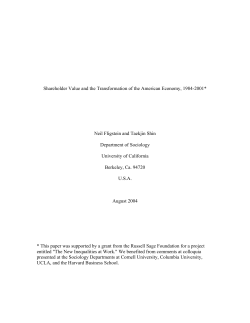 Shareholder Value and the Transformation of the American