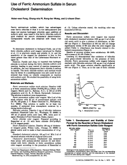 Use of Ferric Ammonium Sulfate in Serum