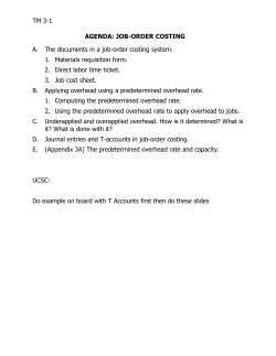 agenda: job-order costing