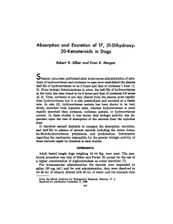 Absorption and Excretion of 17, 21-Dihydroxy