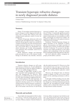 Transient hyperopic refractive changes in newly diganosed juvenile