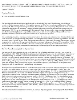 free trade&ndash;the inter-american system`s oldest and newest goal