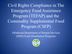 Civil Rights Compliance in The Emergency Food Assistance