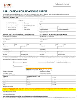 application for revolving credit