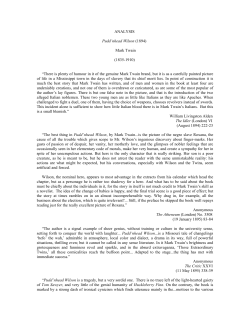 ANALYSIS Pudd`nhead Wilson (1894) Mark Twain (1835