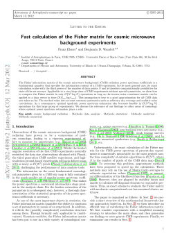 Fast calculation of the Fisher matrix for cosmic microwave