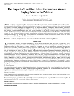 The Impact of Unethical Advertisements on Women Buying Behavior