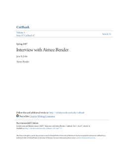 Interview with Aimee Bender - ScholarWorks @ UMT