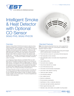 Data Sheet 85001-0621 -- Intelligent Heat, Smoke, CO Detector