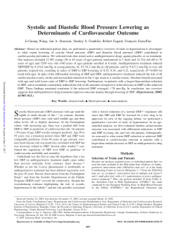 Systolic and Diastolic Blood Pressure Lowering