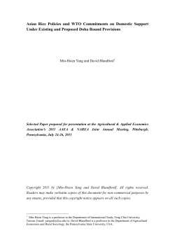 Asian Rice Policies and WTO Commitments on Domestic Support