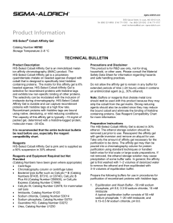HIS-Select Cobalt Affinity Gel (H8162) - Technical - Sigma