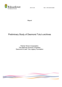 Preliminary Study of Desmond Tutu`s archives