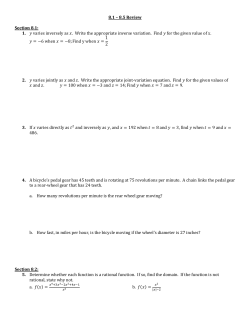 8.1 &ndash; 8.5 Review Section 8.1: 1. varies inversely as . Write the