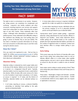Casting Your Vote - National Consumer Voice for Quality Long