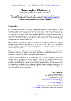 Genealogical Dictionary