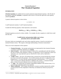 The Chemical Equation