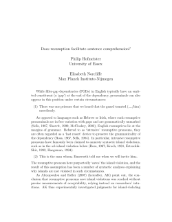 Does resumption facilitate sentence comprehension?