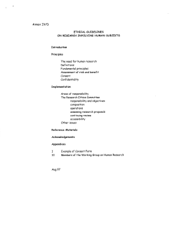 NMEC Ethical Guidelines on Research Involving Human