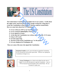 The United States Constitution is the highest law in our country. It