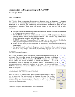 Introduction to Programming with RAPTOR