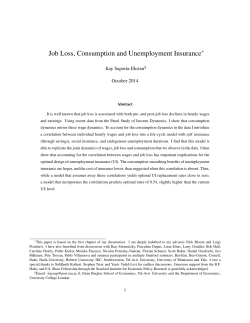 Job Loss, Consumption and Unemployment Insurance