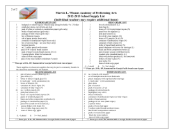 Elementary School Supply List - Marvin L. Winans Academy of