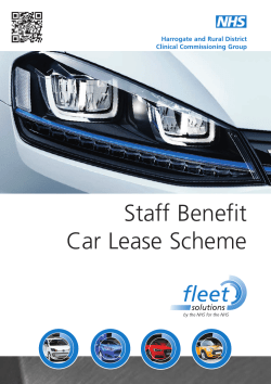 Staff Benefit Car Lease Scheme - Harrogate and Rural District CCG