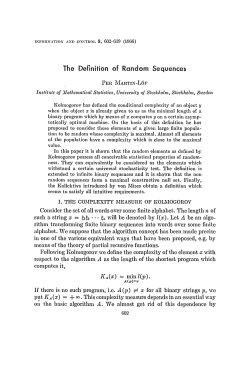 The Definition of Random Sequences