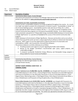 Page 1 of 7 October 29, 2014 To: Council