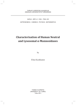 Characterisation of Human Neutral and Lysosomal &alpha;