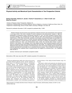 Physical Activity and Menstrual Cycle Characteristics in Two