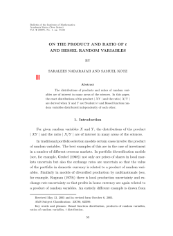 ON THE PRODUCT AND RATIO OF t AND BESSEL RANDOM
