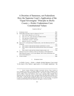 A Doctrine of Sameness, not Federalism - NIU directory