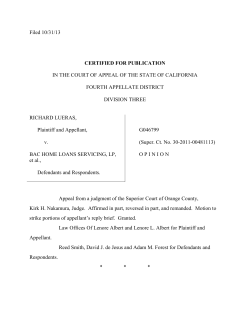 LUERAS v. BAC HOME LOANS SERVICING LP | FindLaw