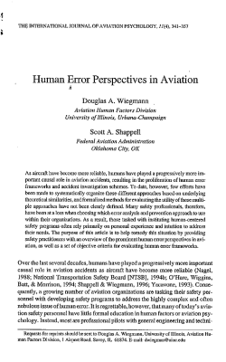 Human Error Perspectives in Aviation