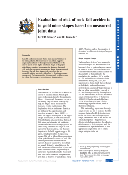 Evaluation of risk of rock fall accidents in gold mine stopes based on