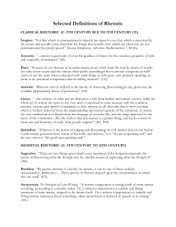 Selected Definitions of Rhetoric