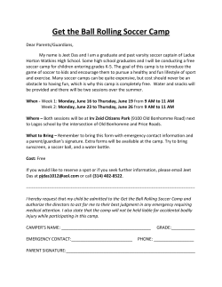 Get the Ball Rolling Soccer Camp