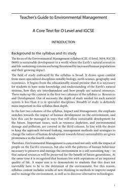Environmental Management Teaching Guide