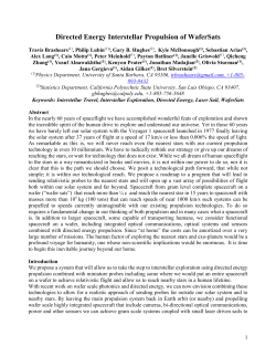 Directed Energy Interstellar Propulsion of