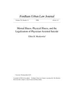 Mental Illness, Physical Illness, and the Legalization of Physician