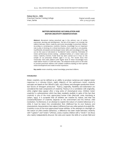 motor knowledge accumulation and motor creativity manifestation