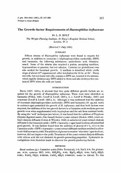 The Growth-factor Requirements of Haemophilus