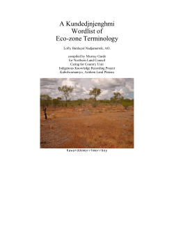 A Kundedjnjenghmi Wordlist of Eco-zone Terminology