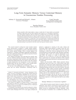 Long-Term Semantic Memory Versus Contextual Memory in