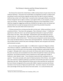 The 1882 Chinese Exclusion Act