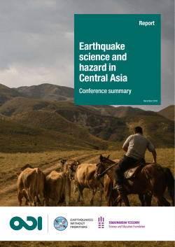 Earthquake science and hazard in Central Asia